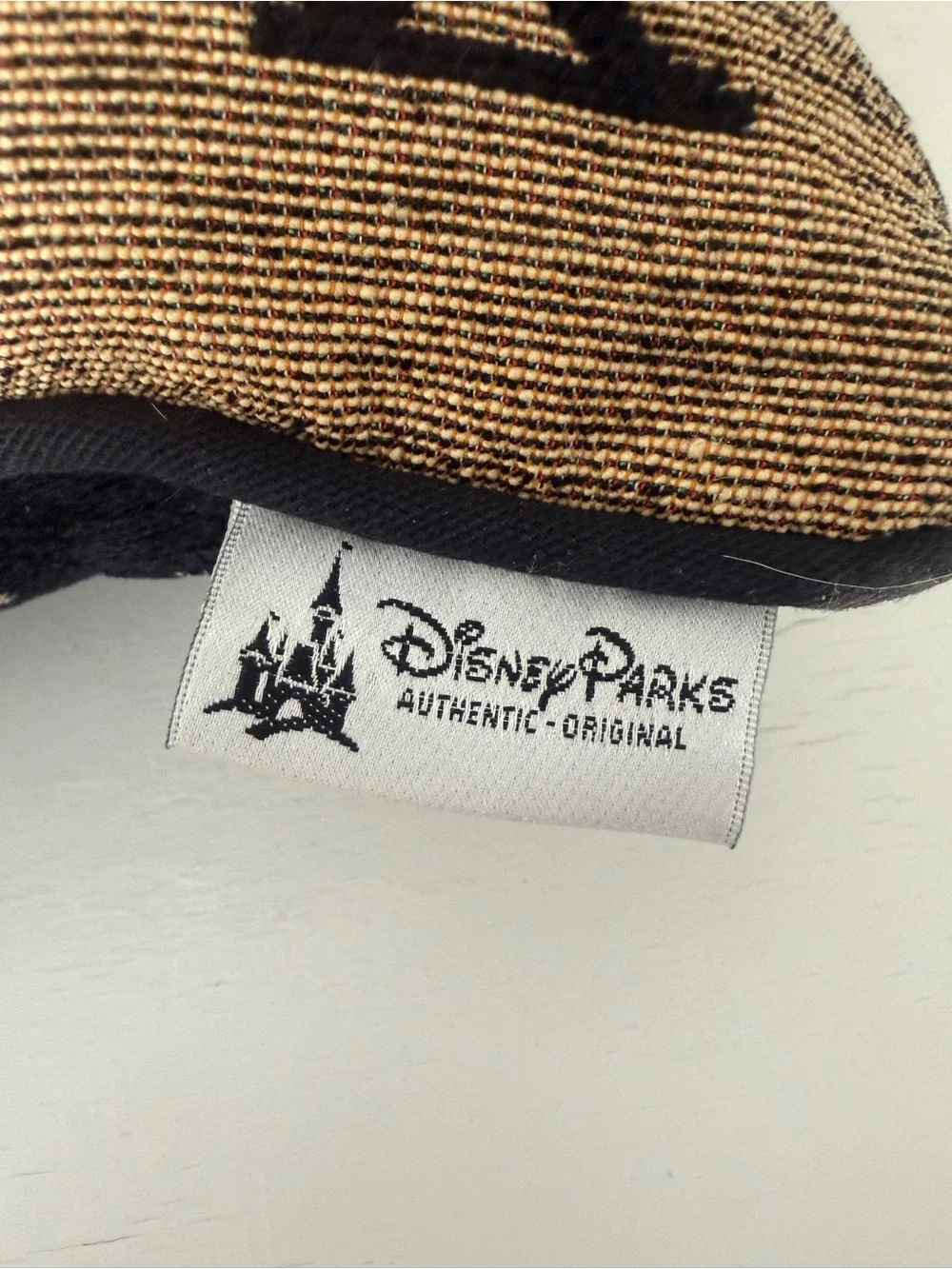 Disney Be Our  Guest Burlap Accent Pillow - Neutral Black Text